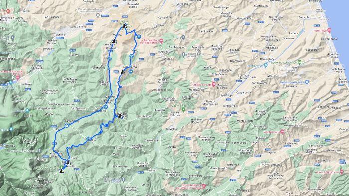 Mappa Rilievo Dorsale dei Monti Azzurri